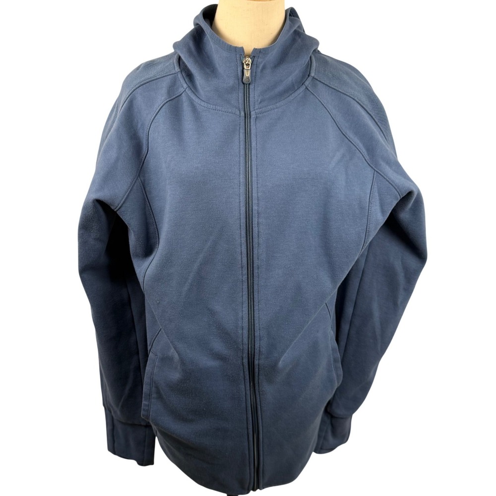 Tek Gear XL Ultra Soft Full Zip Hoodie Blue Raglan Pockets Athleisure Techwear